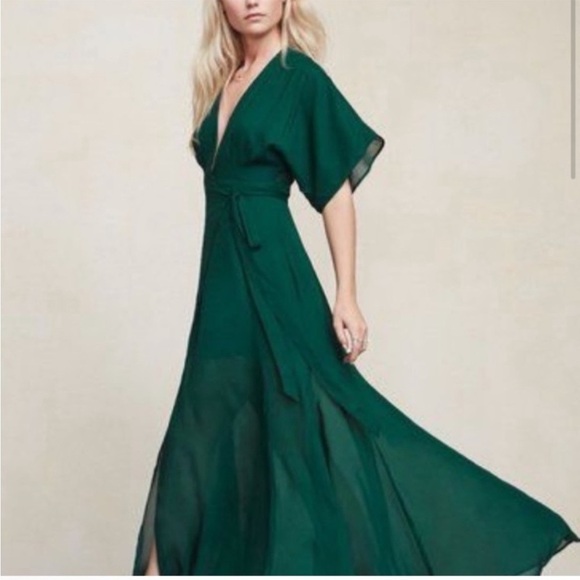 NWOT Reformation Winslow Dress in Evergreen - Picture 3 of 13